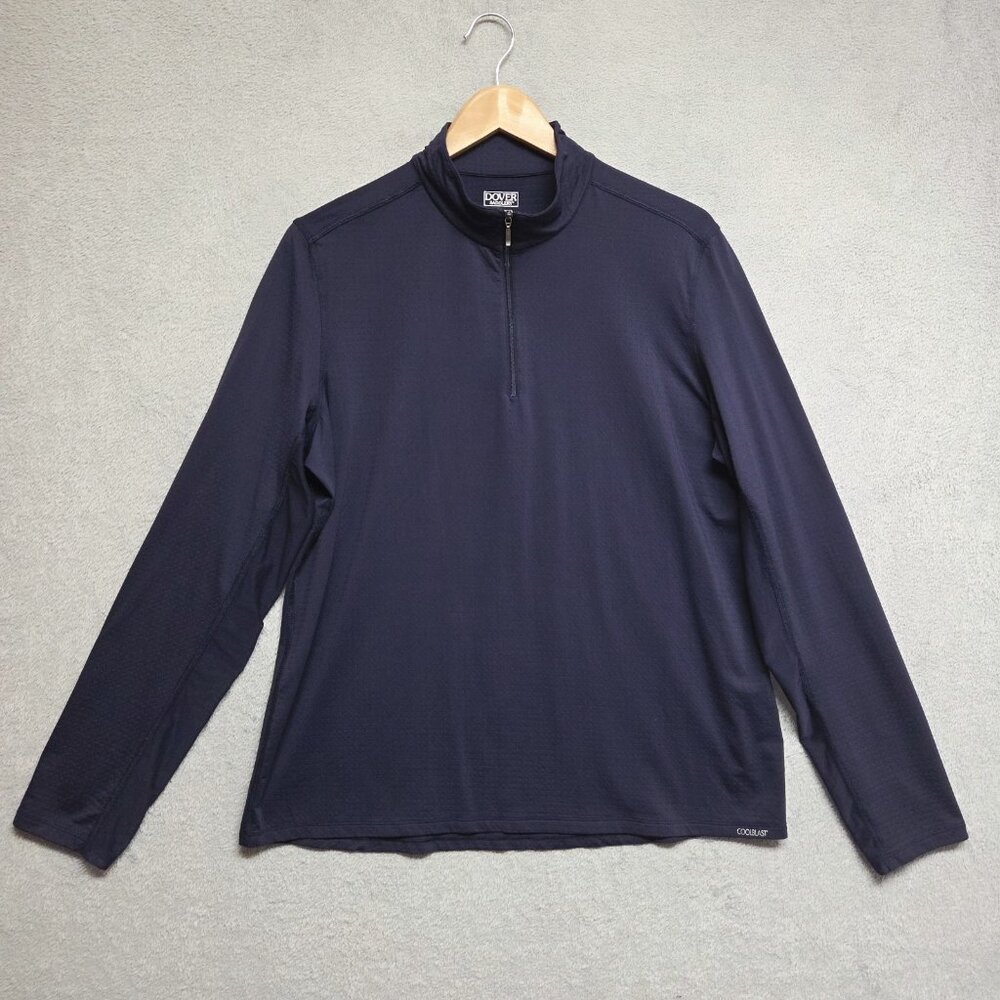 Dover Saddlery Coolblast 1/4 Zip Pullover Top Womens 1X Navy Blue Long Sleeve